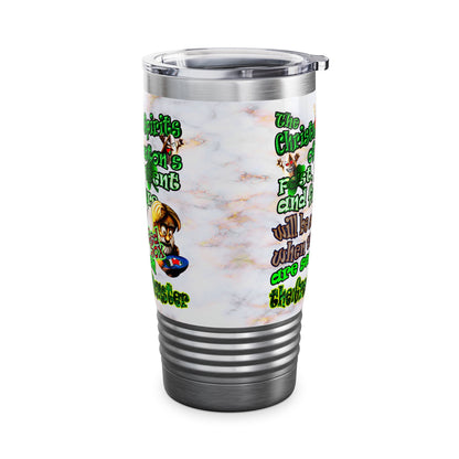 christmas spirits of boston - Ringneck Tumbler, 20oz (white marble)