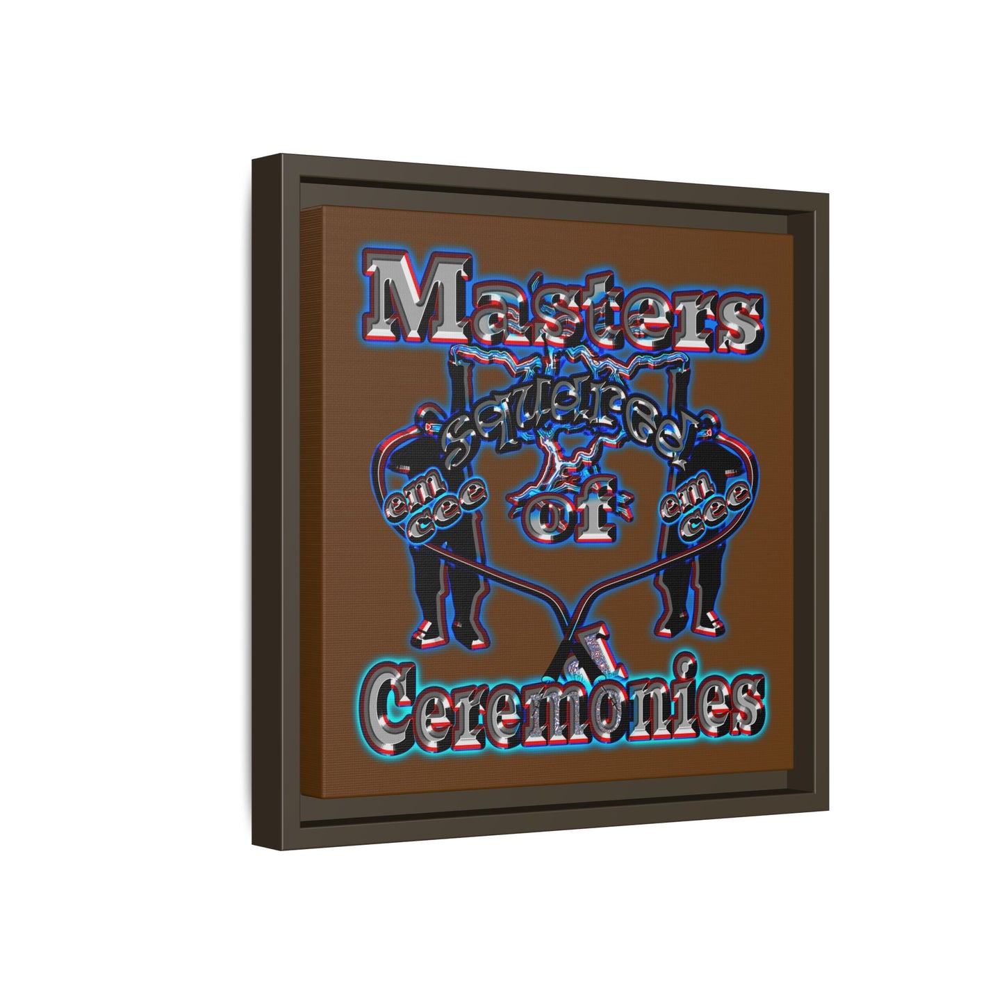 em cee squared - framed canvas art (brown)