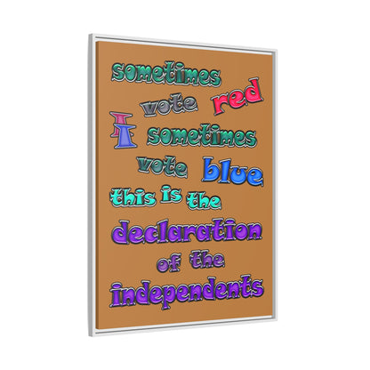 declaration of the independents - framed canvas art (light brown)