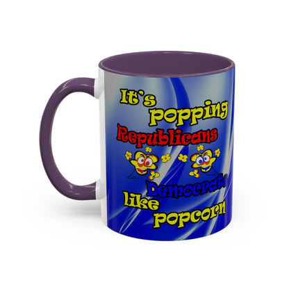 popping like popcorn - Accent Mug (blue-white wave)