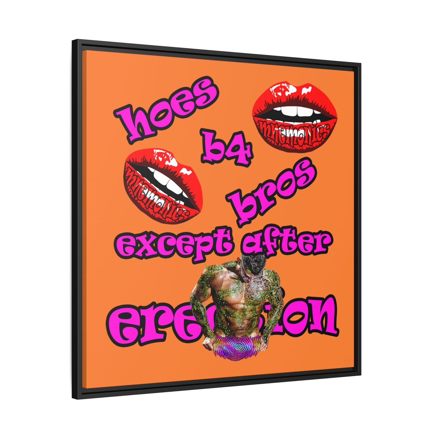 hoes b4 bros - framed canvas art (crusta)