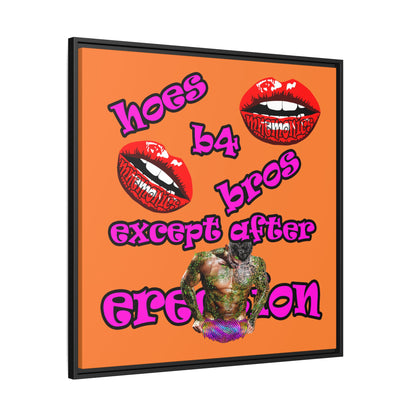 hoes b4 bros - framed canvas art (crusta)