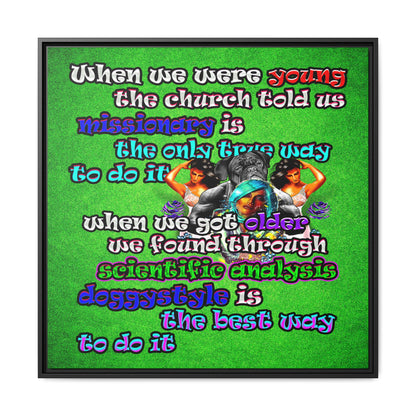 doggystyle - framed canvas art (green turf)