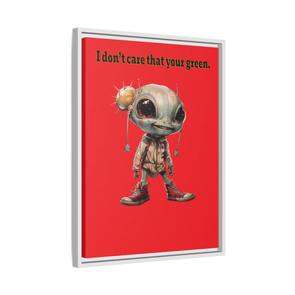 I don't care that your green - framed canvas art (red)