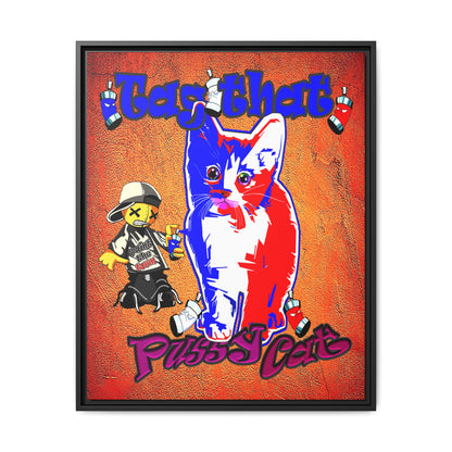 tag that - framed canvas art (burnt orange)