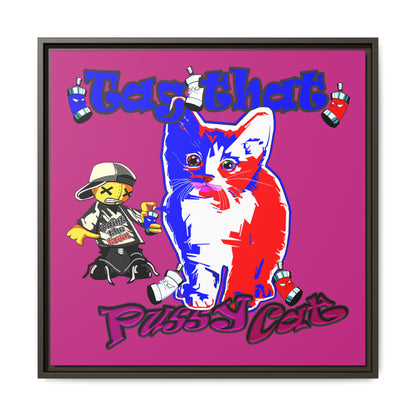 tag that - framed canvas art (pink)