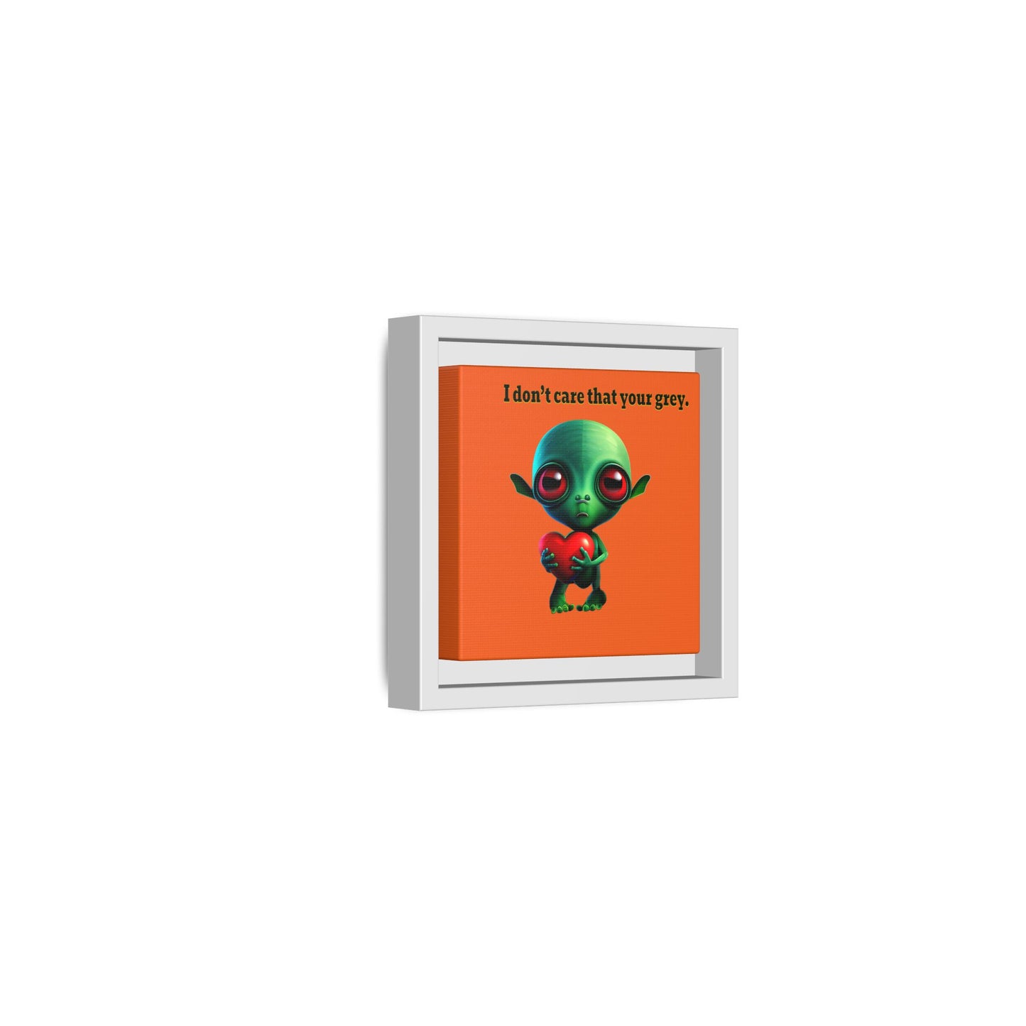 I don't care that your grey - framed canvas art (orange)