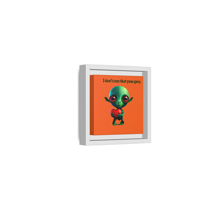 I don't care that your grey - framed canvas art (orange)