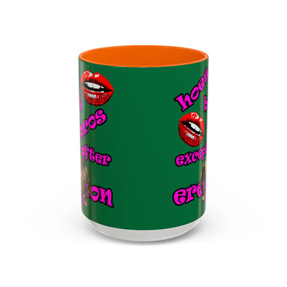 hoes b4 bros - Accent Mug (dark green)