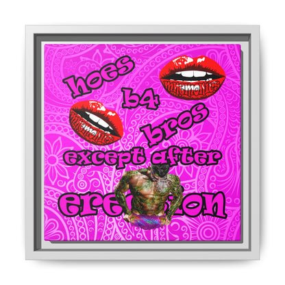 hoes b4 bros - framed canvas art (pink swirl)