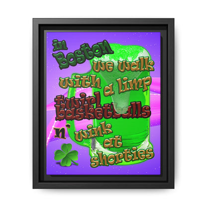 celtics logo - framed canvas art (purple-pink wave)