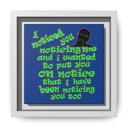 noticed you noticing - framed canvas art (dark blue)