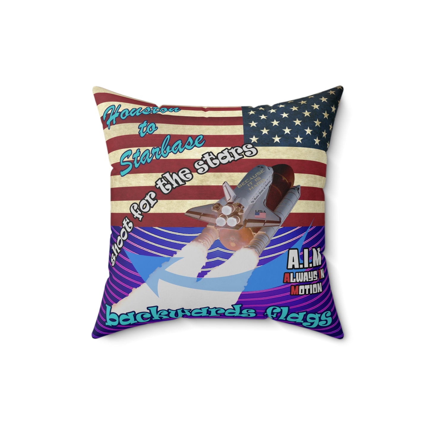 shoot for the stars - Spun Polyester Square Pillow - (purple wave)