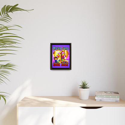 love peace - framed canvas art (purple-pink wave)