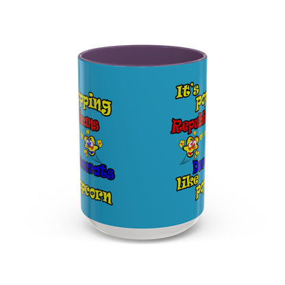 popping like popcorn - Accent Mug (turquoise)