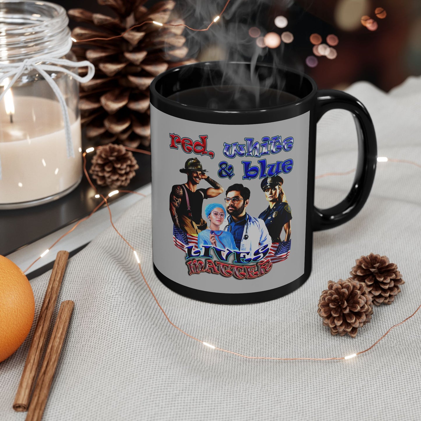 rw&b lives matter - Black Mug (light grey)