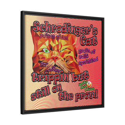 schrodinger's cat - framed canvas art (yellow-orange wave)