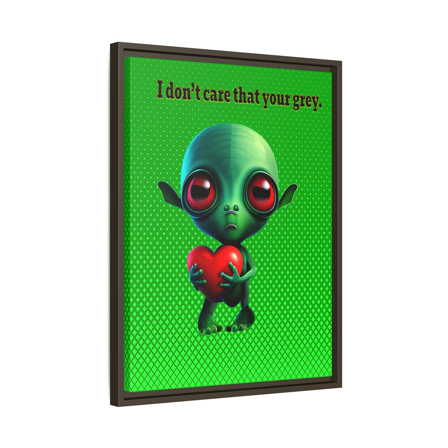 I don't care that your grey - framed canvas art (logo green)