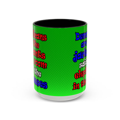 donkeys and elephants - Accent Mug (logo green)