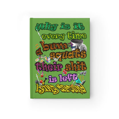 the bum's shit - journal-lined (green)