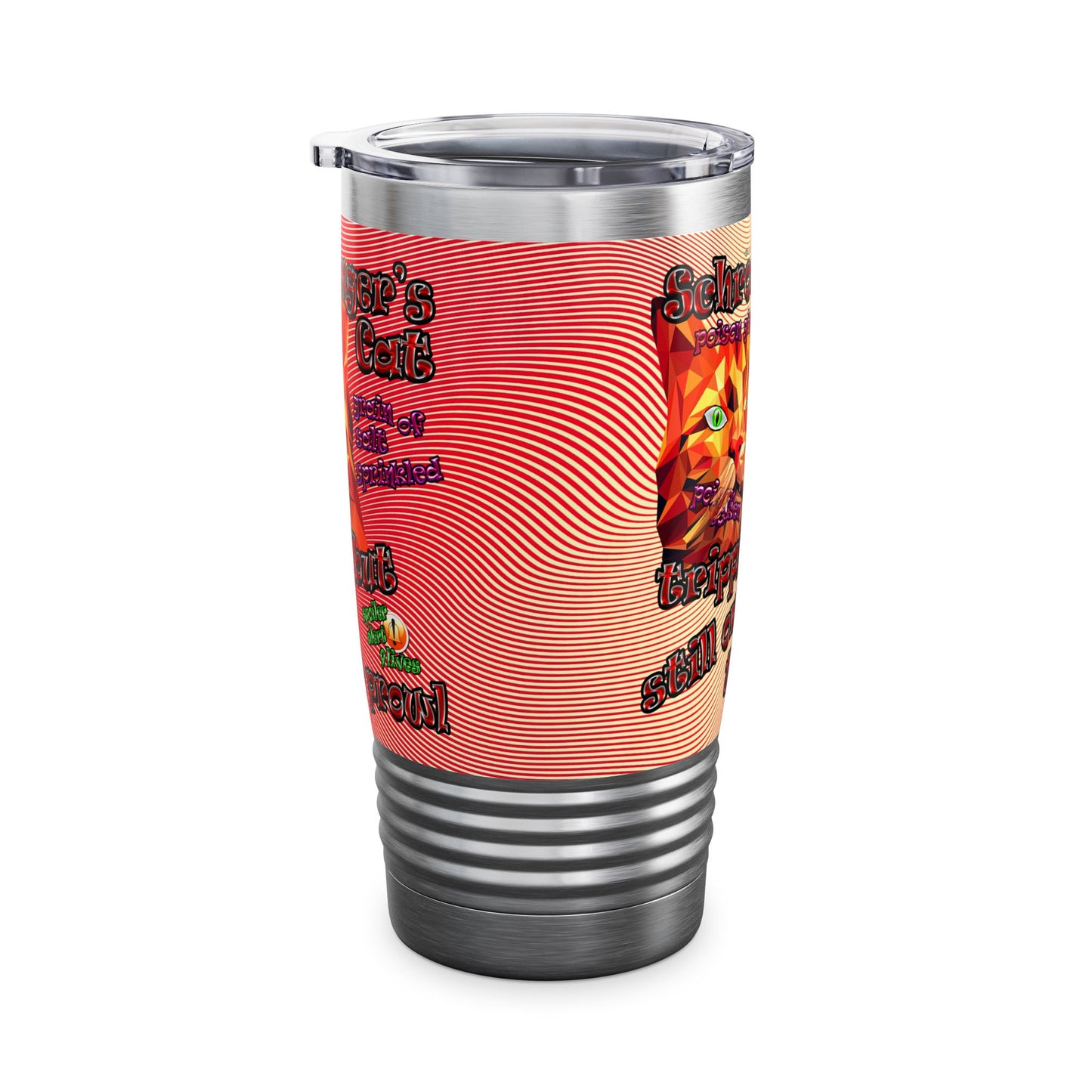 schrodinger's cat - Ringneck Tumbler, 20oz (yellow-orange wave)