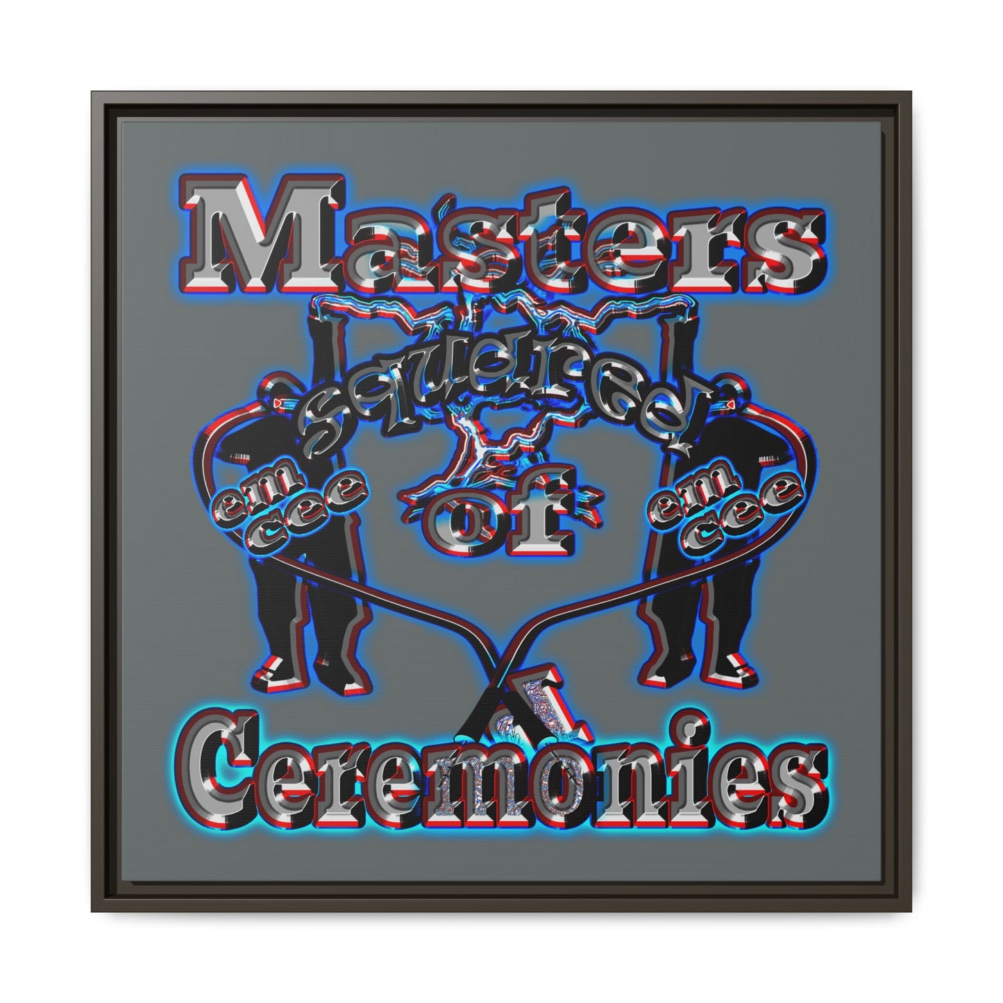em cee squared - framed canvas art (dark grey)