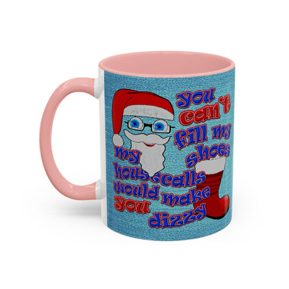 santa's shoes - Accent Mug (faded dark blue)