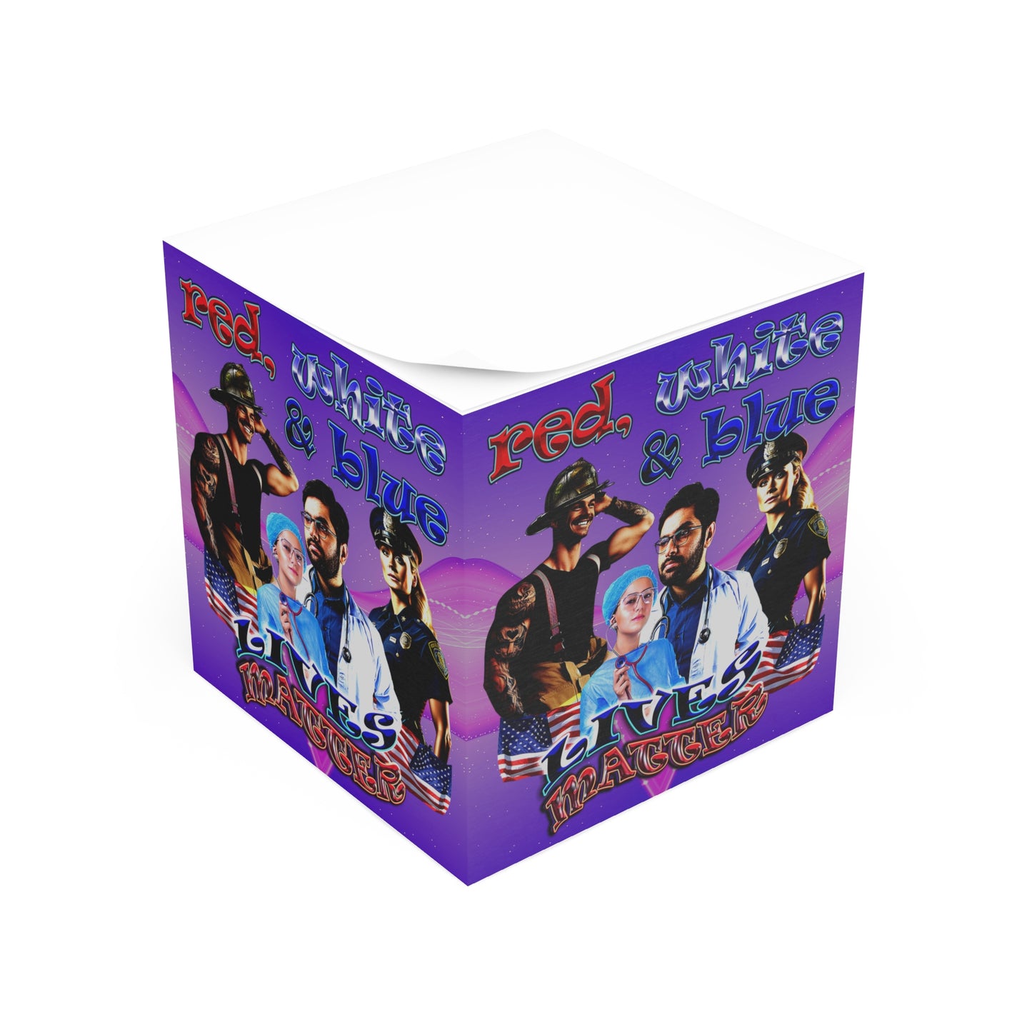 rw&b lives matter - note cube (purple-pink wave)