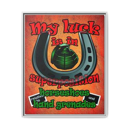 my luck - framed canvas art (burnt orange)