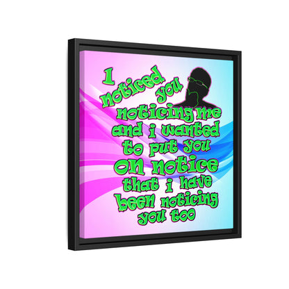 noticed you noticing - framed canvas art (light blue-pink wave)