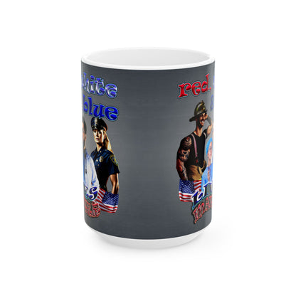 rw&b lives matter - White Mug (grey-light grey)