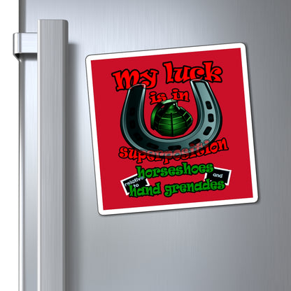 my luck - Magnets - (dark red)