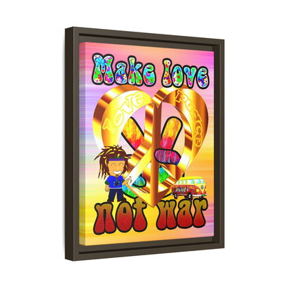 love peace - framed canvas art (color blur)