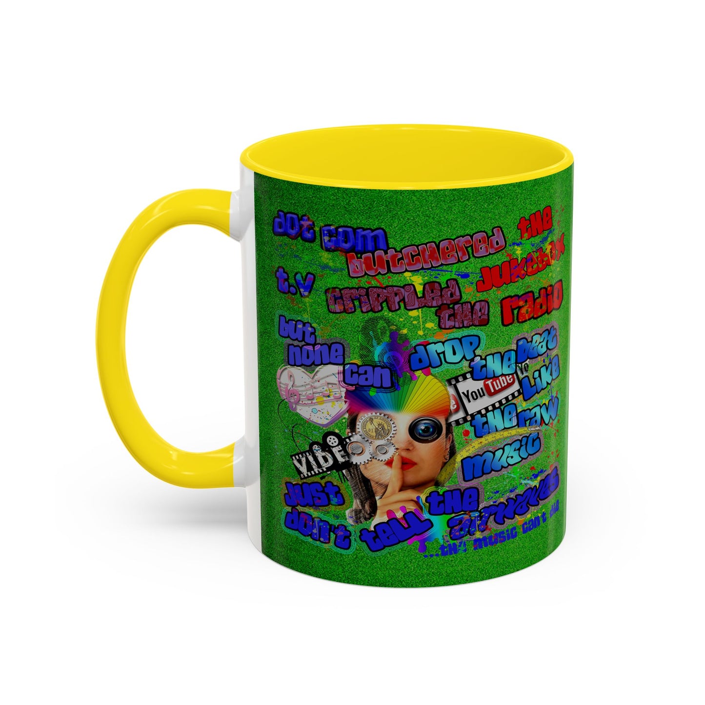 drop the beat - Accent Mug (green turf)