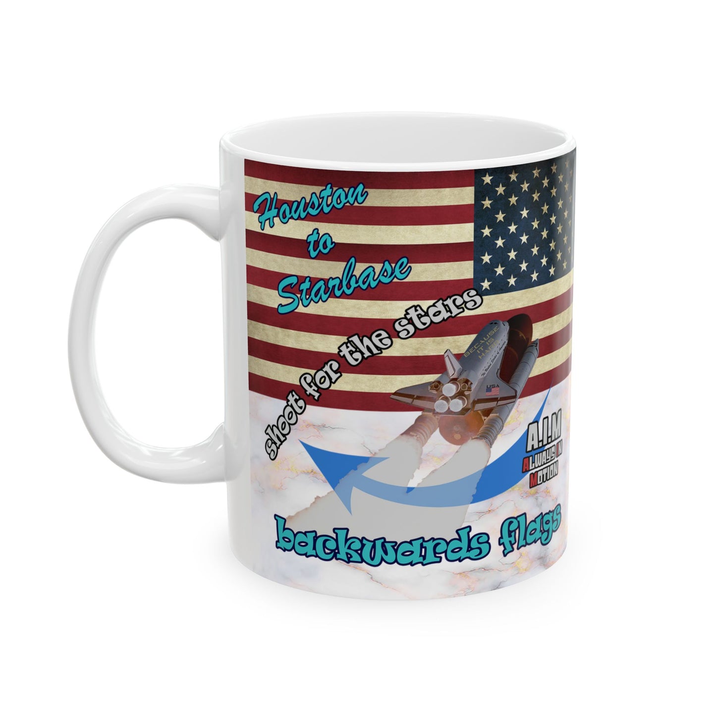 shoot for the stars - White Mug (white marble)