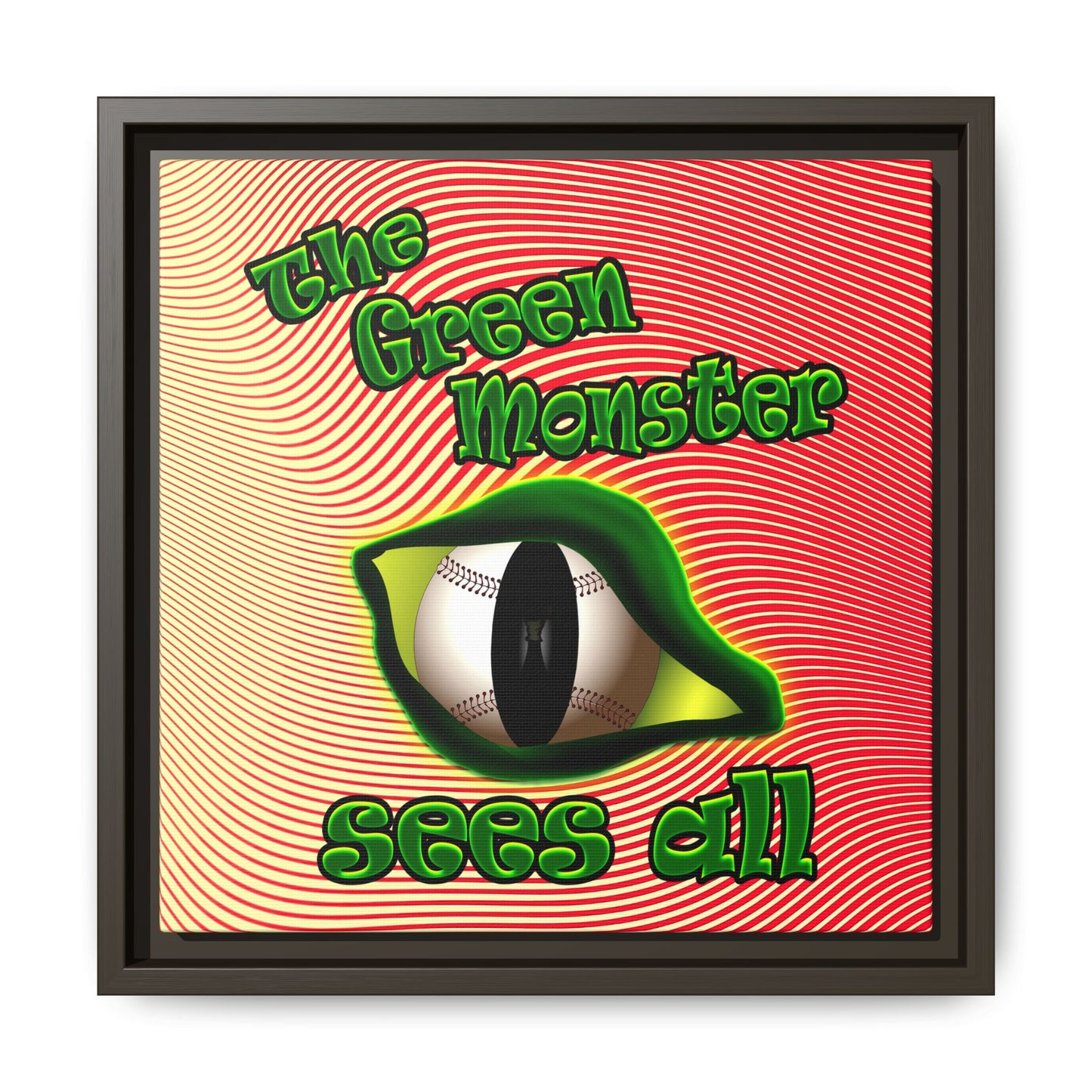green monster - framed canvas art (yellow-orange wave)