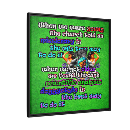 doggystyle - framed canvas art (green turf)
