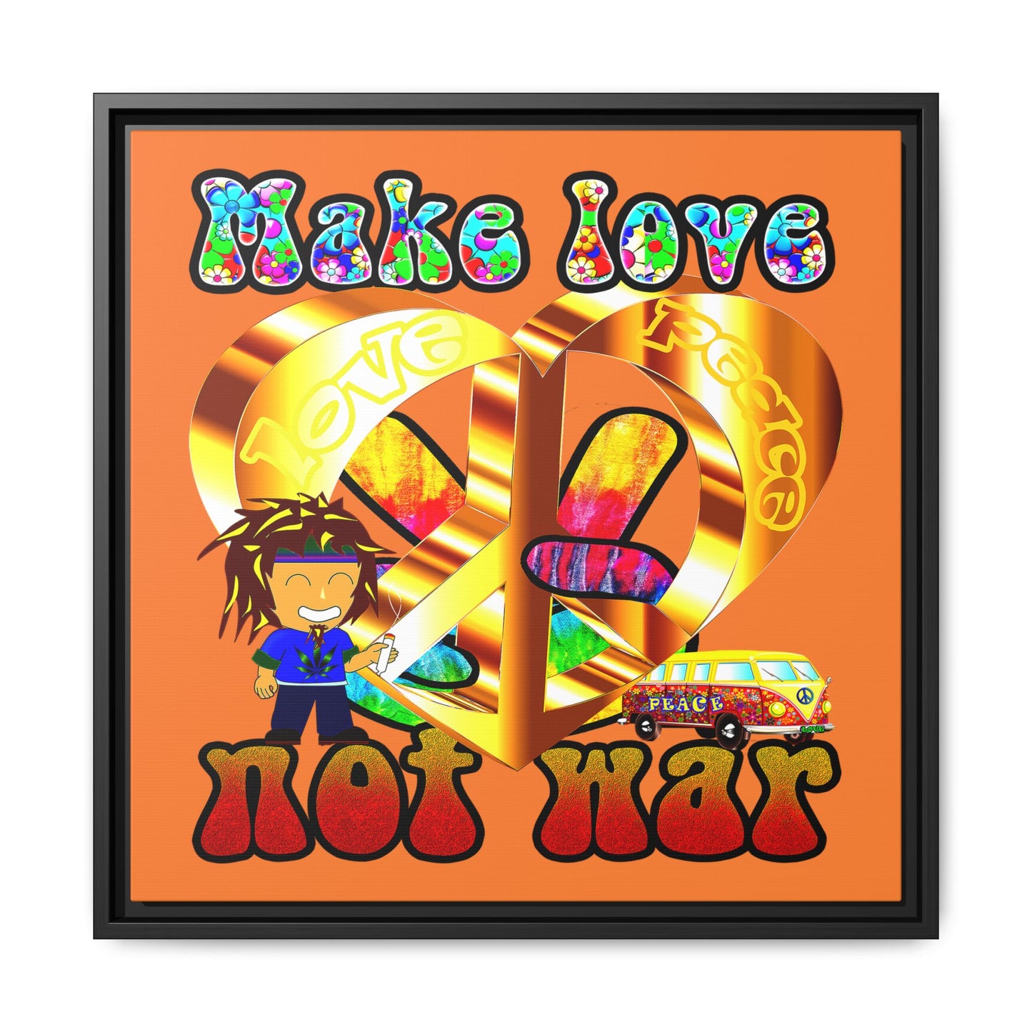 love peace - framed canvas art (crusta)