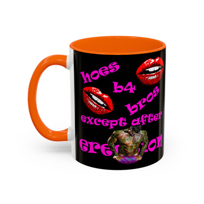 hoes b4 bros - Accent Mug (black)