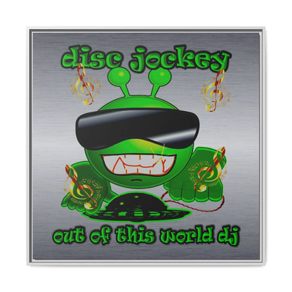 disc jockey - framed canvas art (brushed nickel)