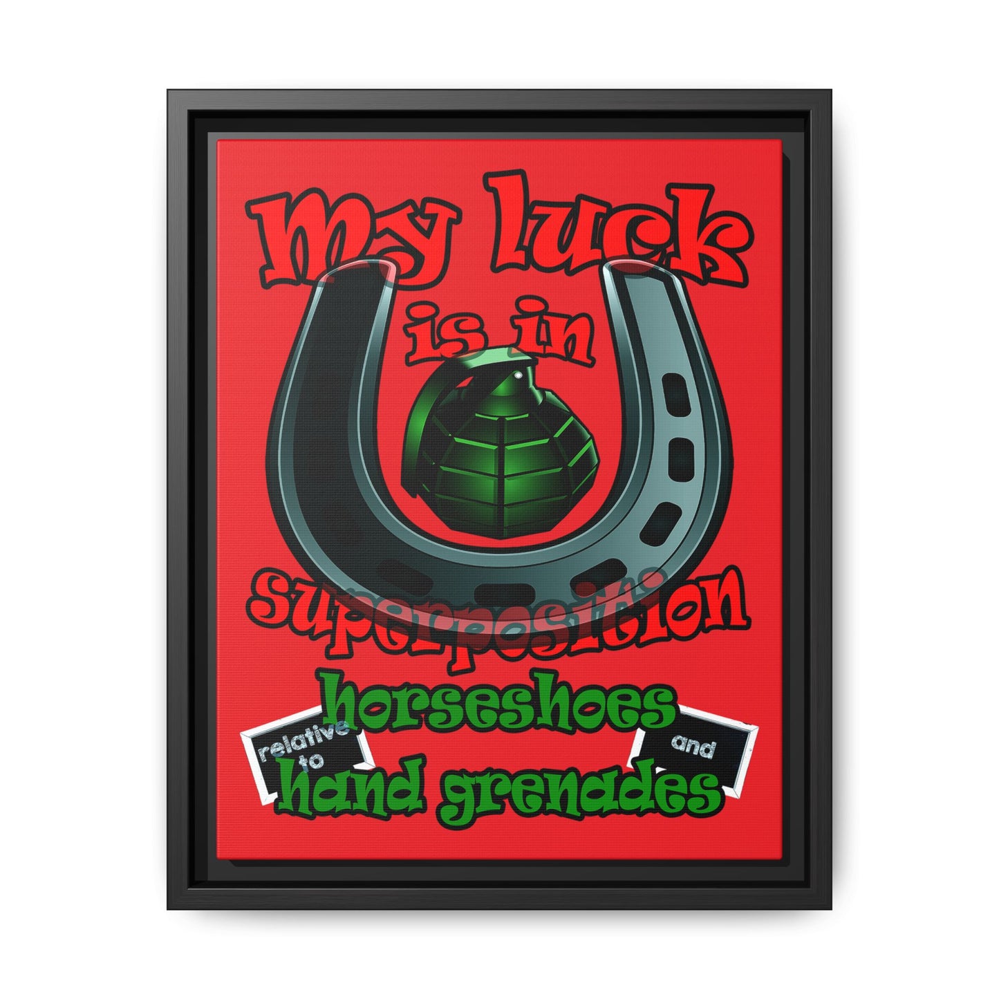my luck - framed canvas art (red)