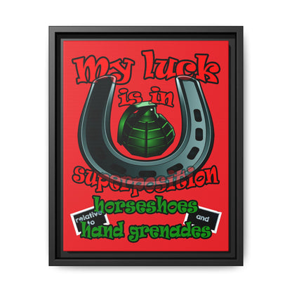 my luck - framed canvas art (red)