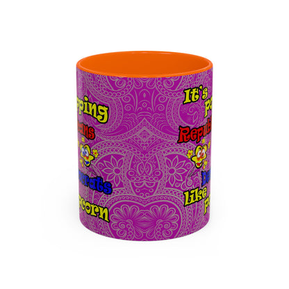 popping like popcorn - Accent Mug (pink swirl)