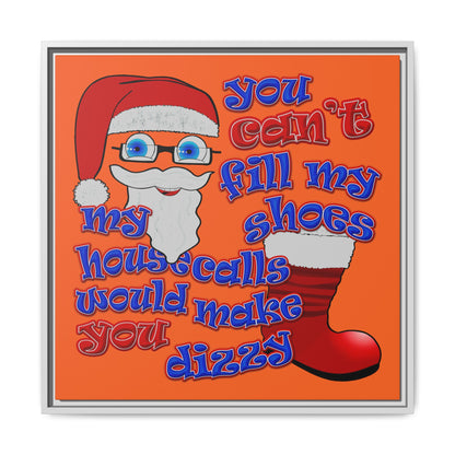 santa's shoes - framed canvas art (orange)