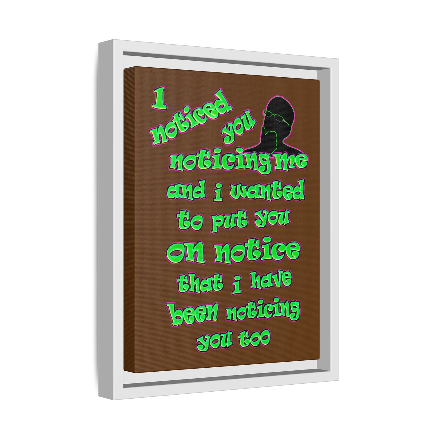 noticed you noticing - framed canvas art (brown)