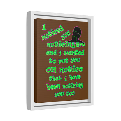 noticed you noticing - framed canvas art (brown)