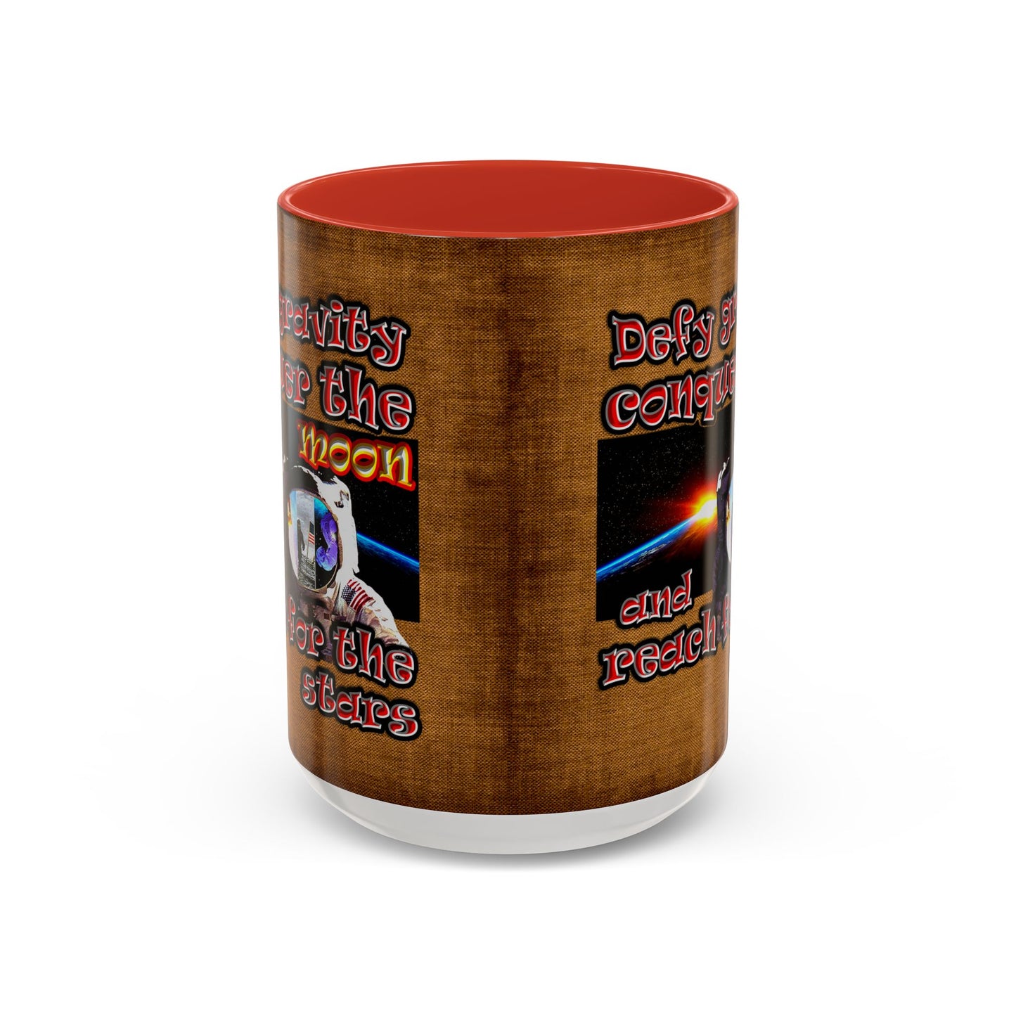 defy conquer reach - Accent Mug (brown papyrus)