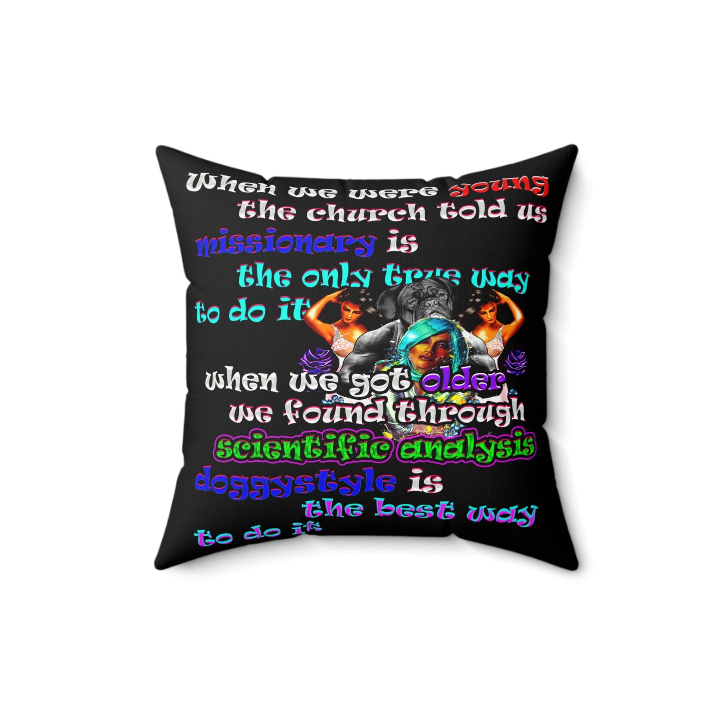 doggystyle - Spun Polyester Square Pillow - (black)