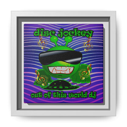 disc jockey - framed canvas art (purple wave)