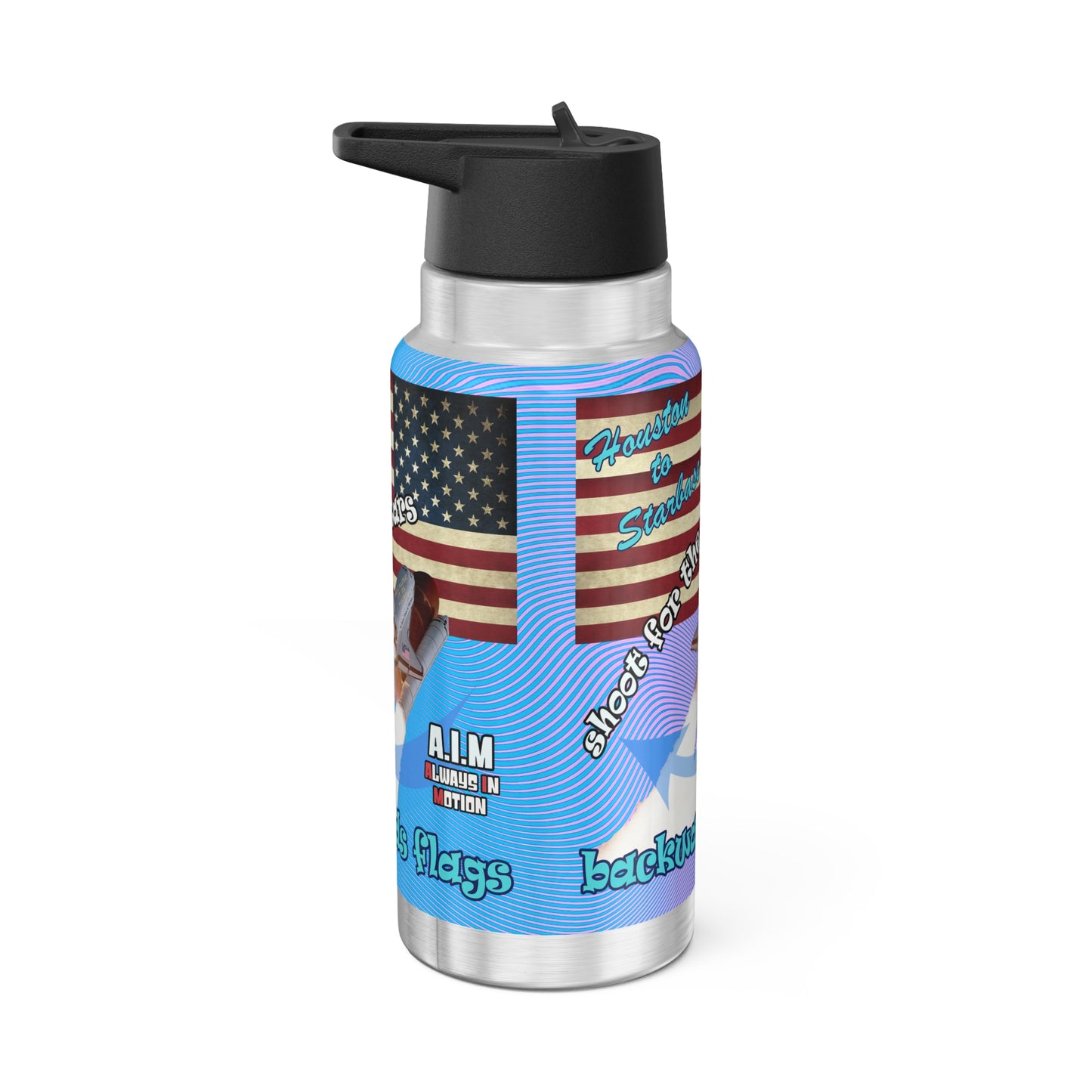 shoot for the stars - Gator Tumbler, 32oz (light blue-purple wave)